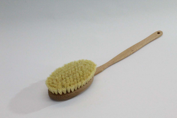 Saunabürste oval mit Stiel / Agave natur